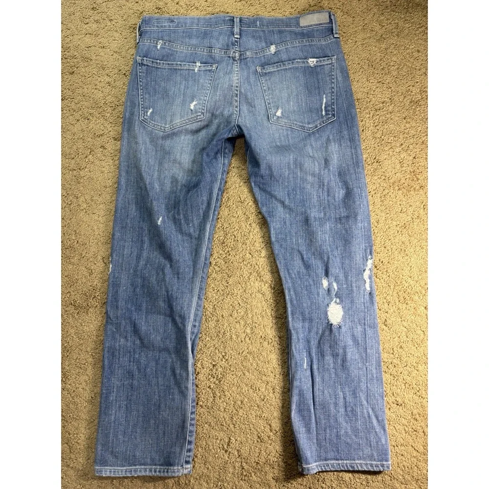 Agolde Isabel Jeans Women 28 Blue Denim‎ Distressed Straight Leg Mid Rise Grunge